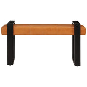 Panca Nera e Marrone 110 cm in Vera Pelle di Capra 342210