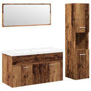Set Mobili da Bagno | Armadio da bagno 4 pz Legno Antico in Legno Multistrato