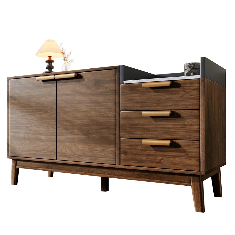 Com?? - Xylo - quercia/marmo 3cass+2porte H77cm