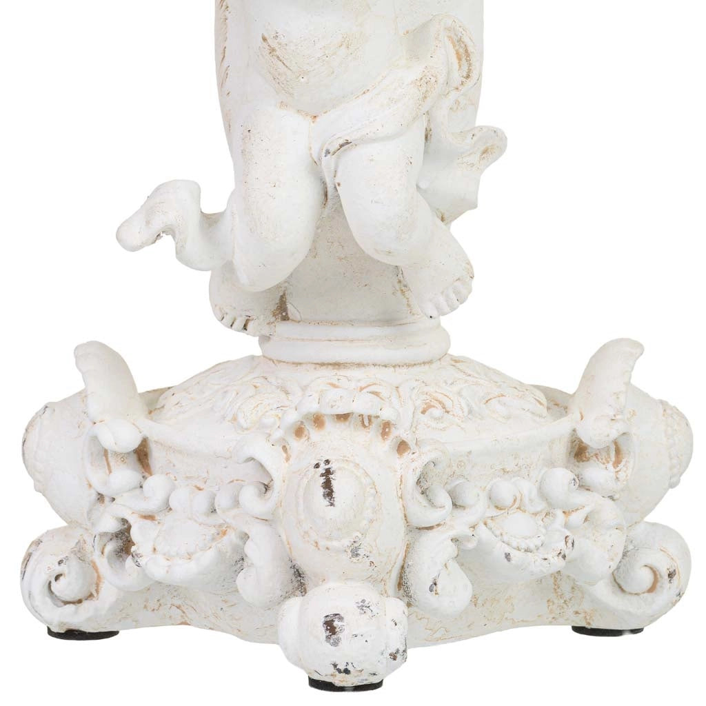 Candele a forma di angelo in resina bianca, 17x15x27,5 cm