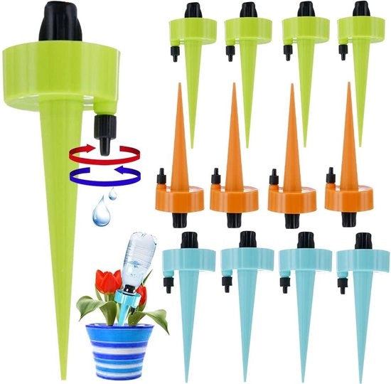 Kit di irrigazione automatica per piante | 12 pezzi di sistema di irrigazione regolabile | con regolatore di flusso | per piante in vaso, giardini, fiori | sistema di irrigazione a gocce | adatto per la maggior parte delle bottiglie.