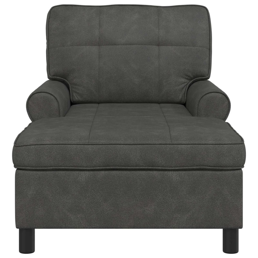 Chaise Lounge | Sedia a Sdraio con cuscino Nero 91 x 157 x 91 cm Pelle Sintetica CFW6751806