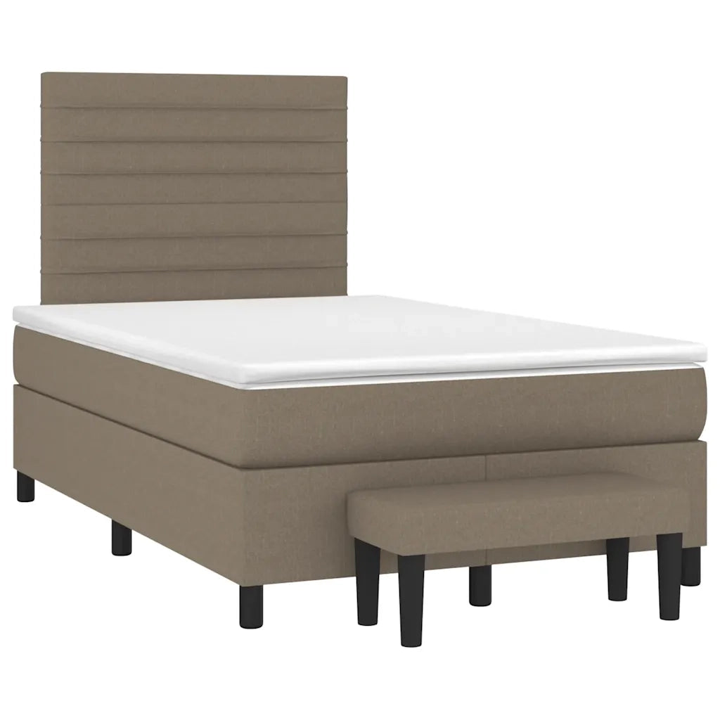 Giroletto a Molle con Materasso Tortora 120x190 cm in Tessuto