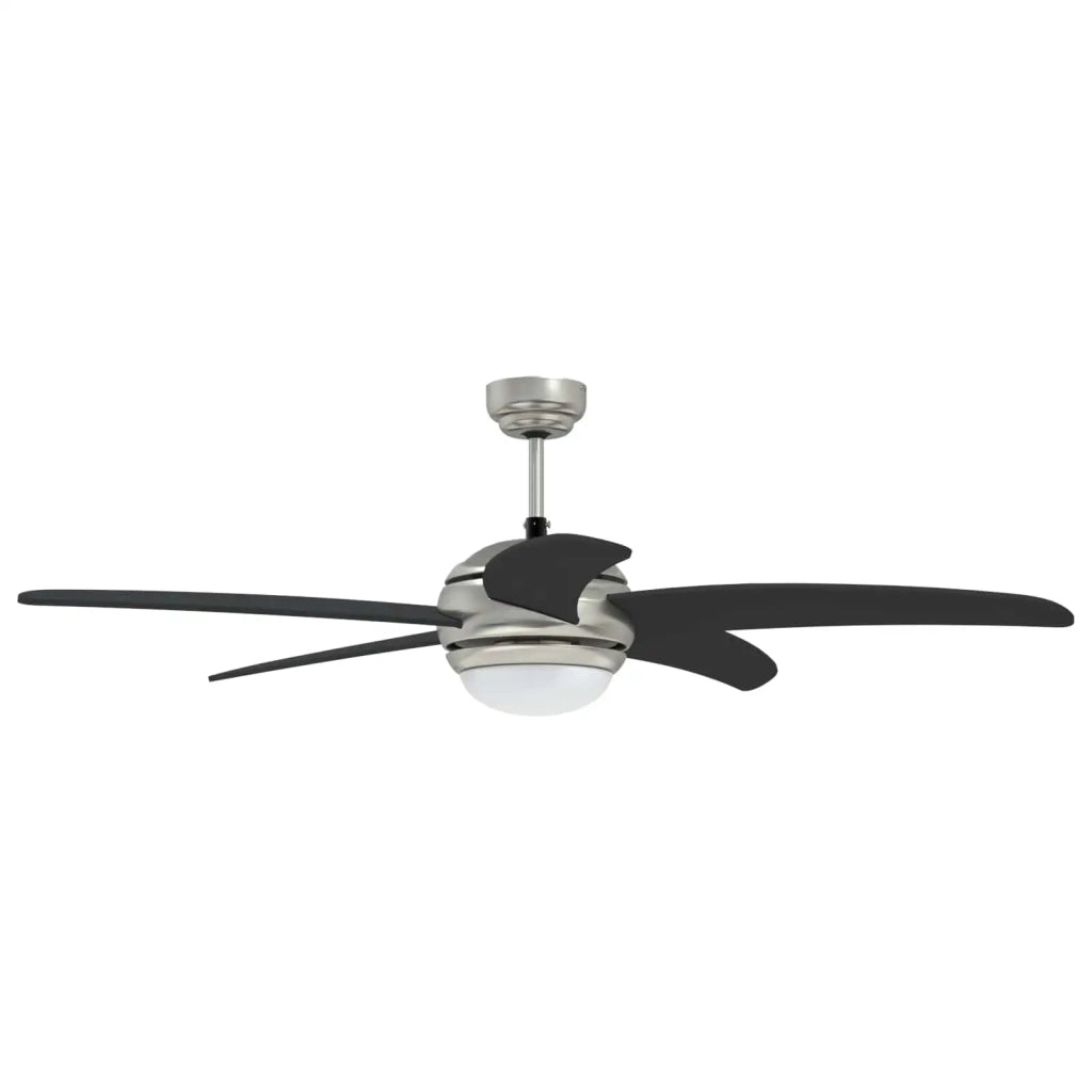 Ventilatore da soffitto con luce e telecomando Ø 130 cm Nero 42035658
