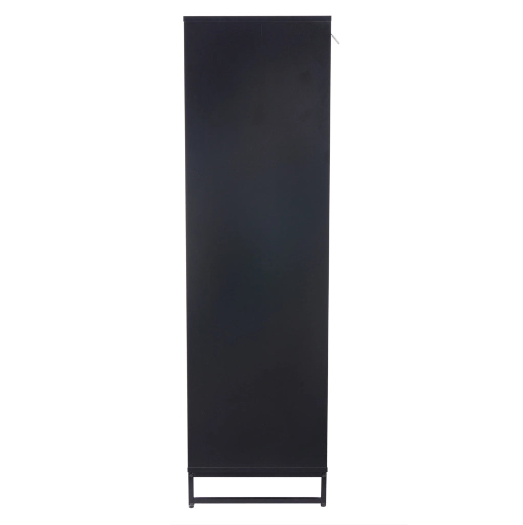 Vetrina 80x40x138 cm con illuminazione LED in MDF; nero e naturale