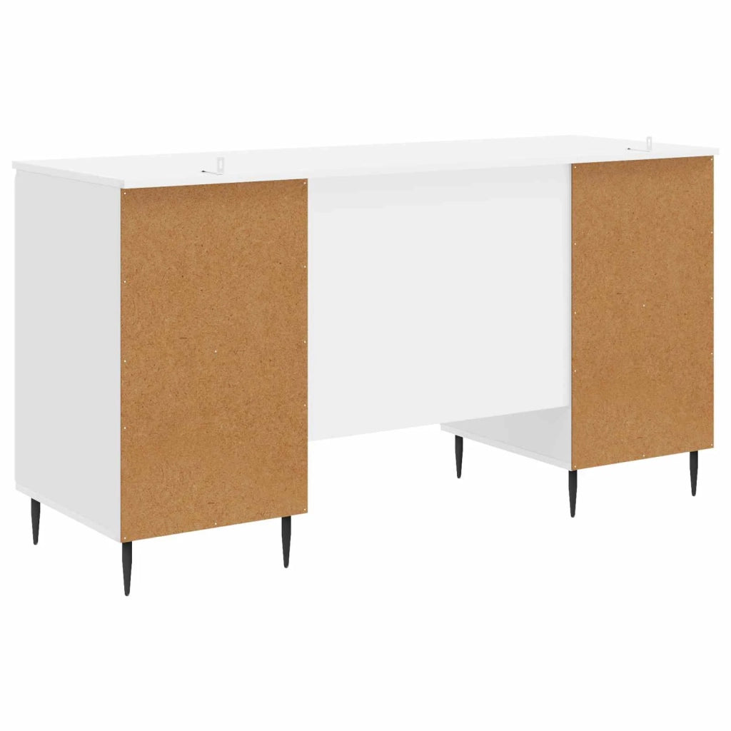 Scrivania | Tavolo da Ufficio Bianco Lucido 142,5 x 50 x 75 cm Legno ingegnerizzato