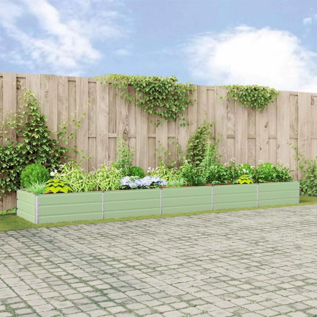 Fioriera | Cassetta per fiori | Vaso Verde Pastello 480 x 100 x 45 cm Acciaio zincato