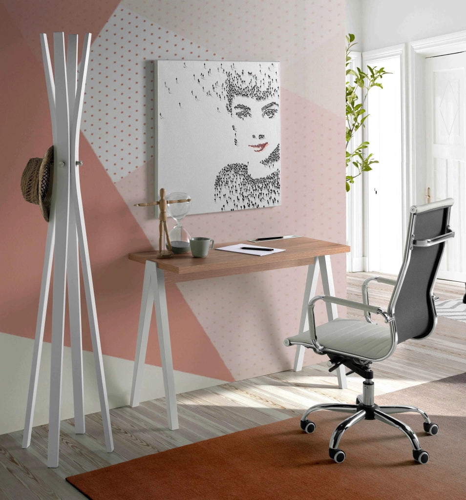 Attaccapanni Herdasa legno di faggio finitura bianco 182x42x42