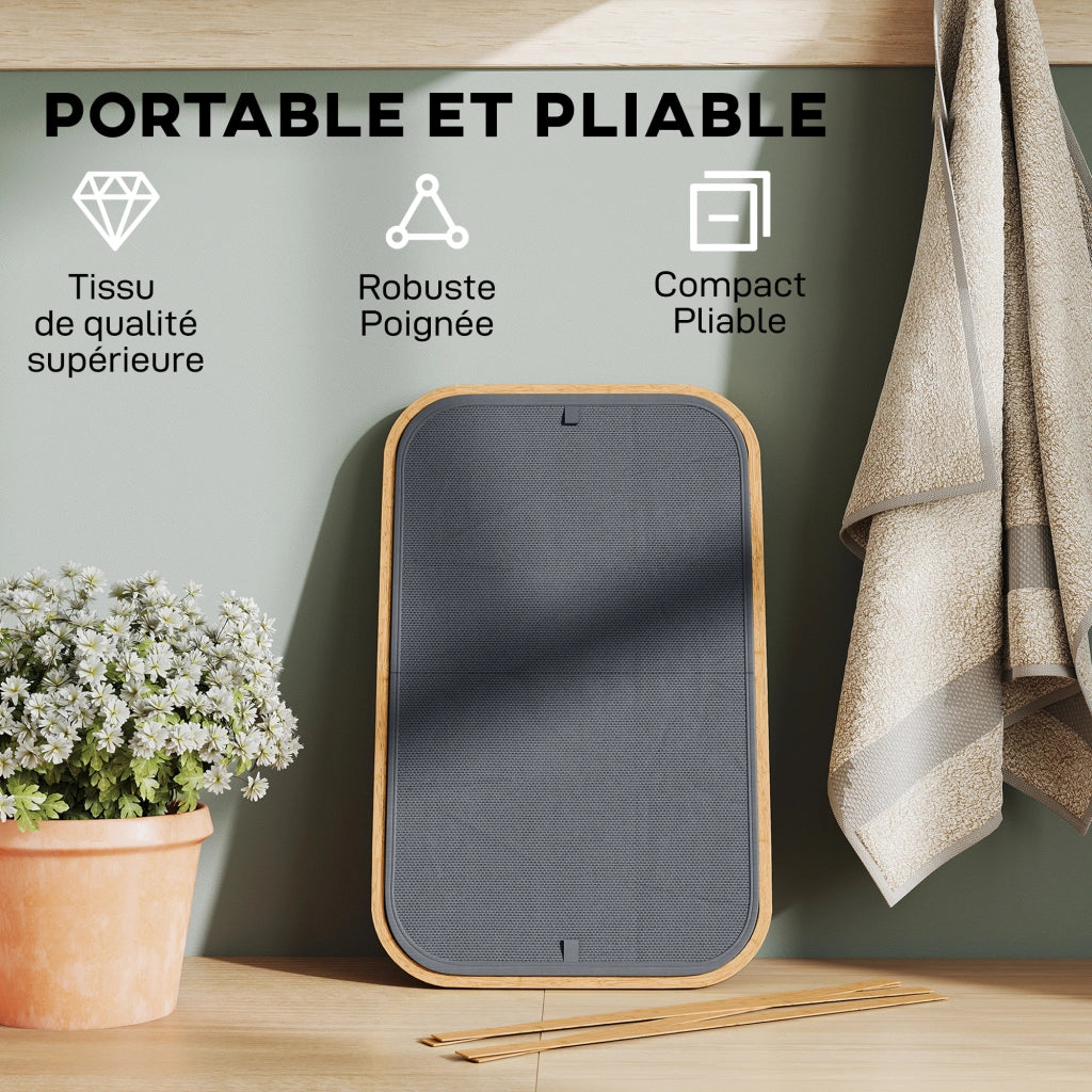 Cesto portabiancheria pieghevole doppio 80L con coperchio ¨C Xylo ¨C grigio