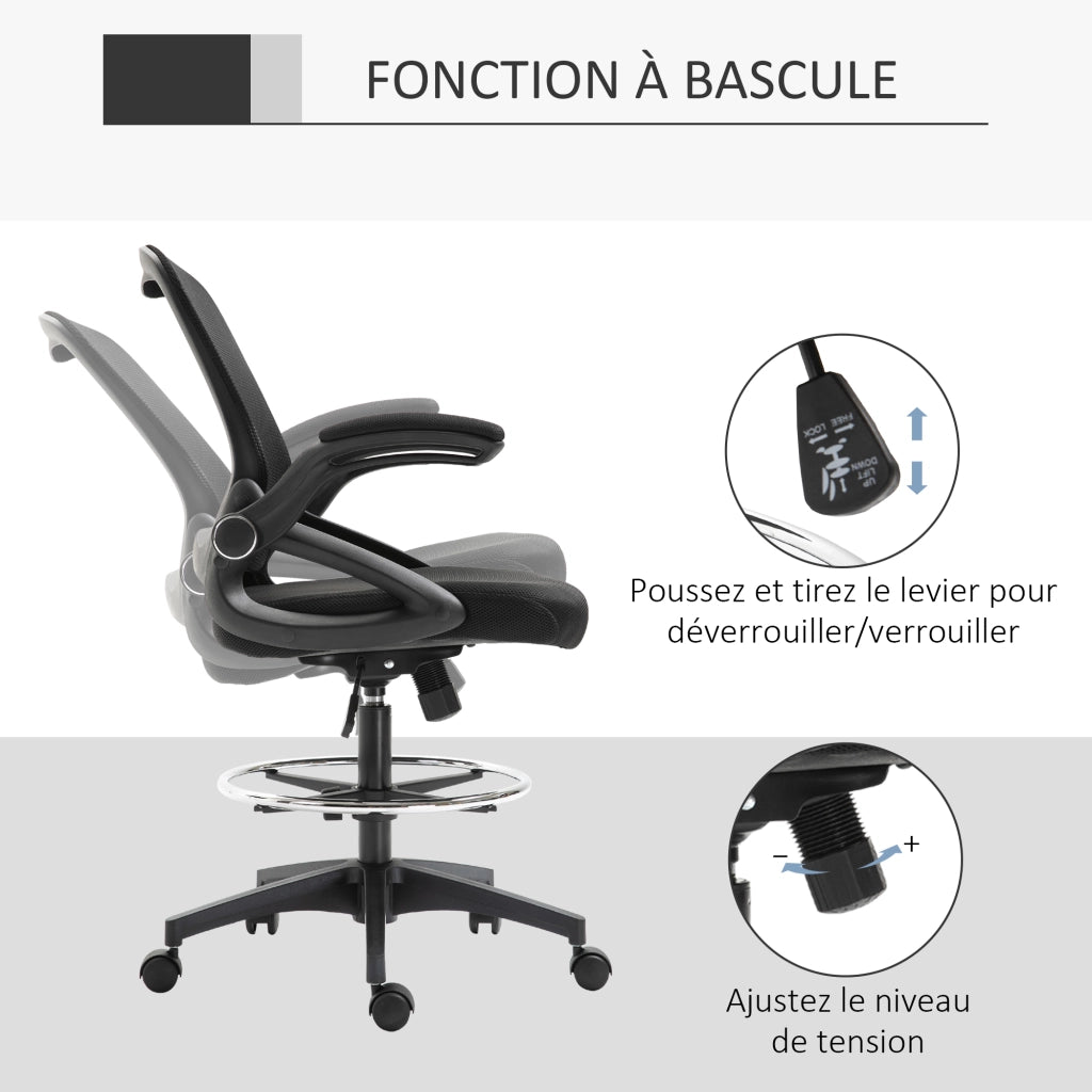 Sedia da ufficio ergonomica con poggiapiedi ¨C Minimal ¨C nero