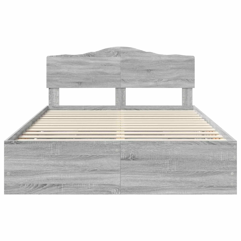 Letto matrimoniale | Letto per adulti | Struttura del letto con cassetto Grigio Sonoma 140 x 200 cm