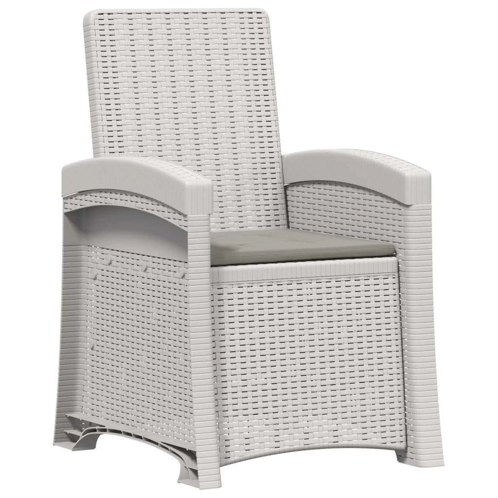 Set da Pranzo per Giardino 14 pz Bianco e Grigio Chiaro PP 3430194