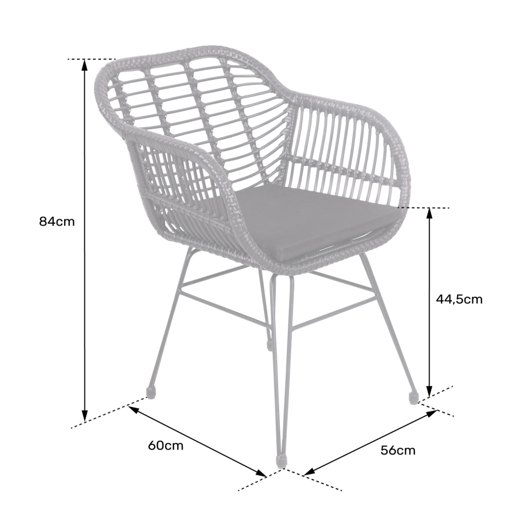 Set di 2 poltrone in rattan sintetico nero con cuscini CINTA