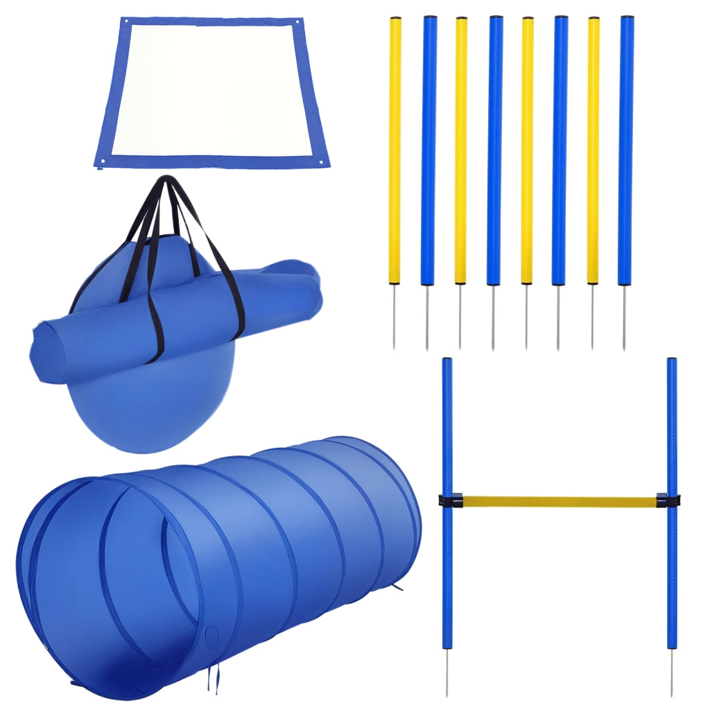 Set per Agility Cani con Ostacoli, Tunnel e Zona Riposo ¨C Minimal ¨C Blu e Giallo