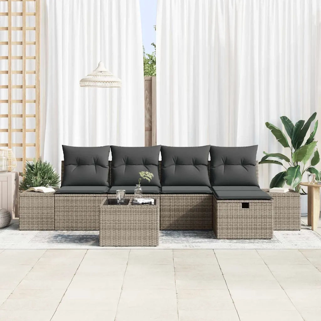 Set di divani con cuscino 5 pcs polyrattan