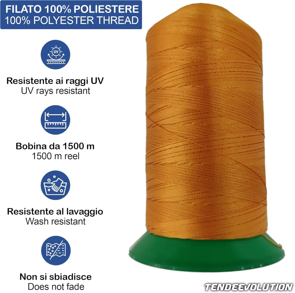Filo da Cucire Esterno & Nautico Blu - Resistenza Superiore & Durabilità - 1500 mt - Perfetto per Pelle, Scarpe, Tela, Tappezzeria