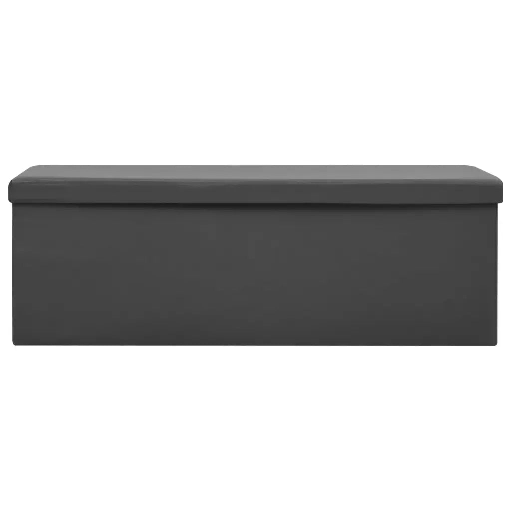 Panca Portaoggetti-Sgabello-Panca con Contenitore Pieghevole Grigia in PVC