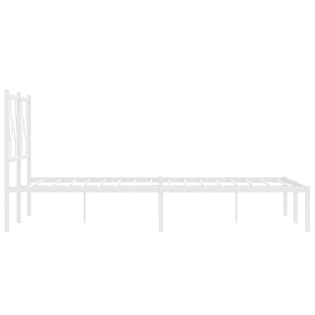 Giroletto con Testiera Metallo Bianco 150x200 cm 376277