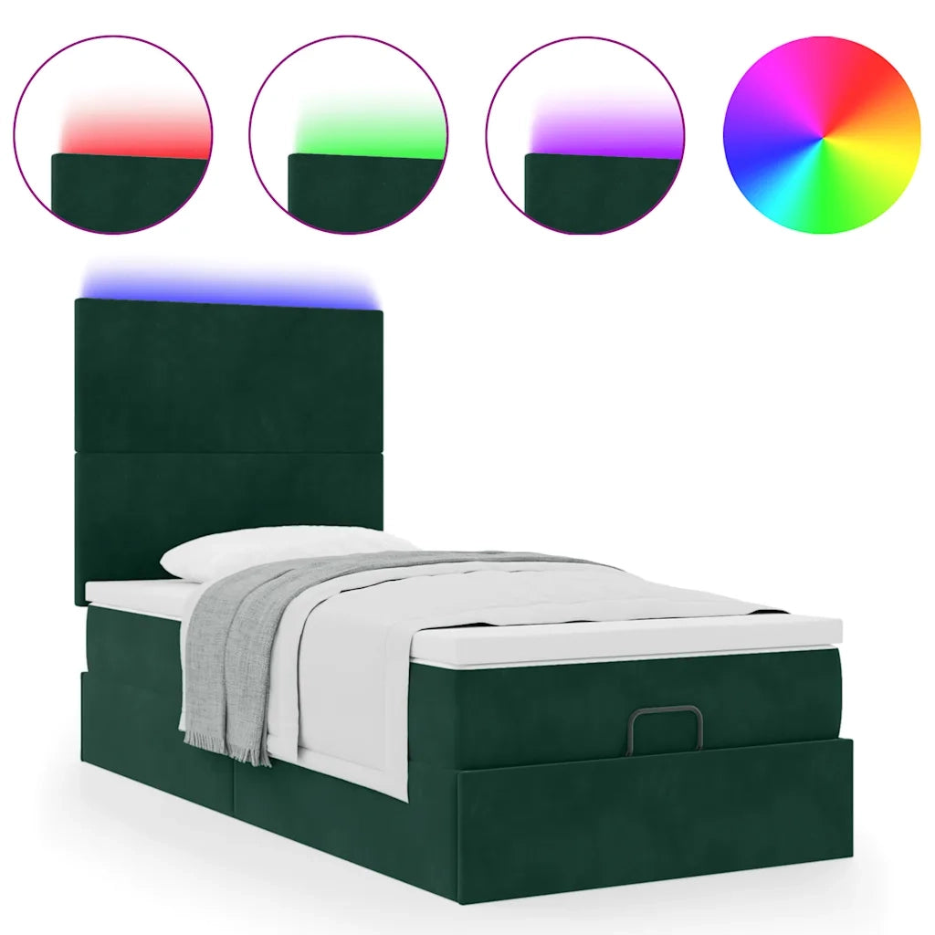 Struttura Letto Pouf con Materassi 90x190 cm in Velluto 3314219