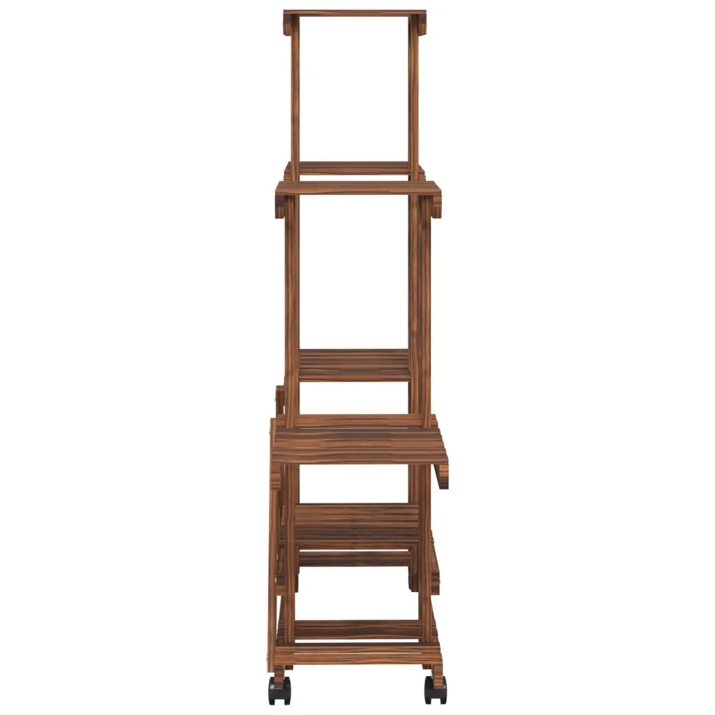 Portafiori | Sostegno per piante con Ruote 95x25x101 cm in Legno Massello di Abete