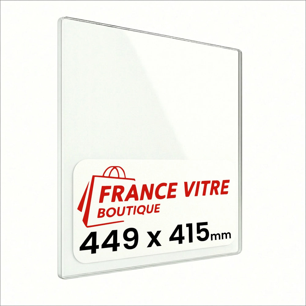 449 x 415 x 4 mm - Vetro per stufa a legna - vetro camino di ricambio - vetro per caminetto resistente al fuoco - France Vitre