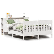 Letto matrimoniale | Letto per adulti | Letto Libreria senza Materasso Bianco 150x200 cm Legno di Pino