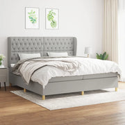 Giroletto a Molle con Materasso Grigio Chiaro 200x200cm Tessuto 3128789