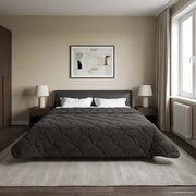 Duvet Estivo Antracite 200 x 220 cm Microfibra e Fleece Teddy 42026165