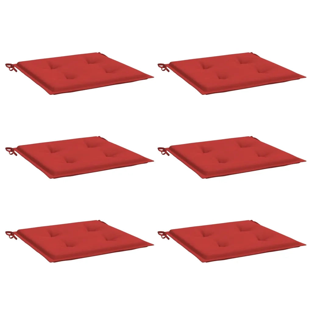 Cuscini per Sedia 6 pz Rossi 50x50x4 cm in Tessuto Oxford 314051
