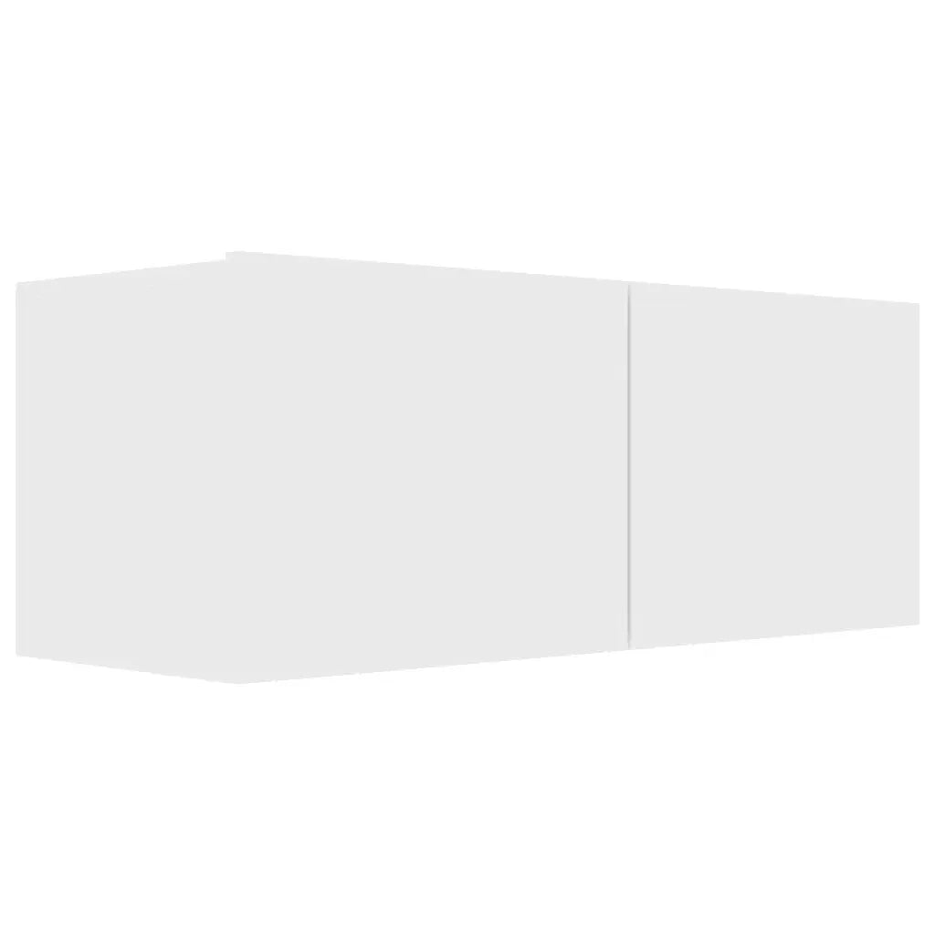 Set Mobili Porta TV 4 pz-Set di 4 Credenza per TV Bianco in Legno Multistrato 630519