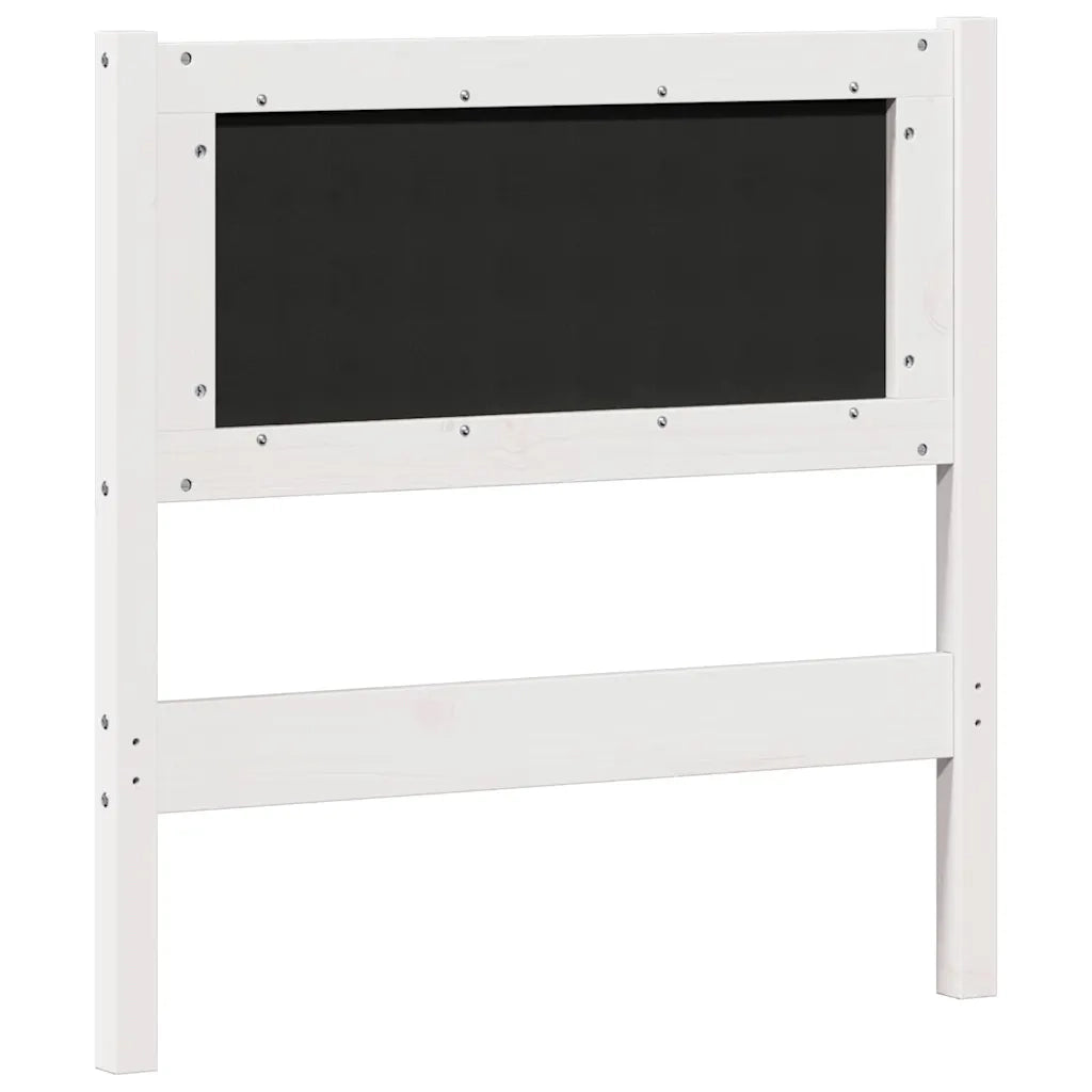Testiera Bianco e grigio chiaro 80 cm Legno di pino massello 879038