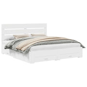 Letto matrimoniale | Letto per adulti | Struttura del letto Bianco 180 x 200 cm Legno multistrato