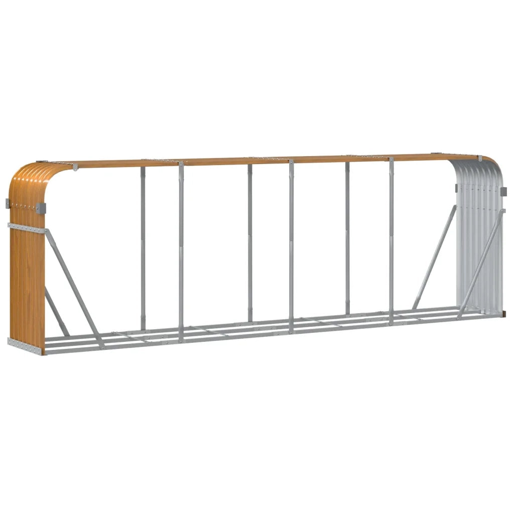 Portaceppi Effetto Legno 300x45x100 cm in Acciaio Zincato 364586
