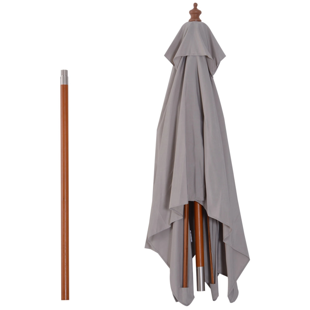 Ombrellone Rettangolare Inclinabile Grigio ¨C Xylo ¨C 200x150x235 cm Legno Impermeabile Anti-UV