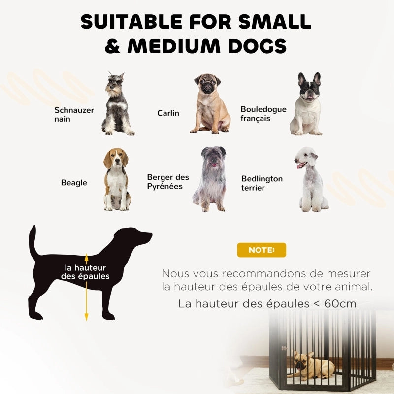 Area per cani, parco per animali, 5 pannelli, recinzione pieghevole portatile, sicura, nera