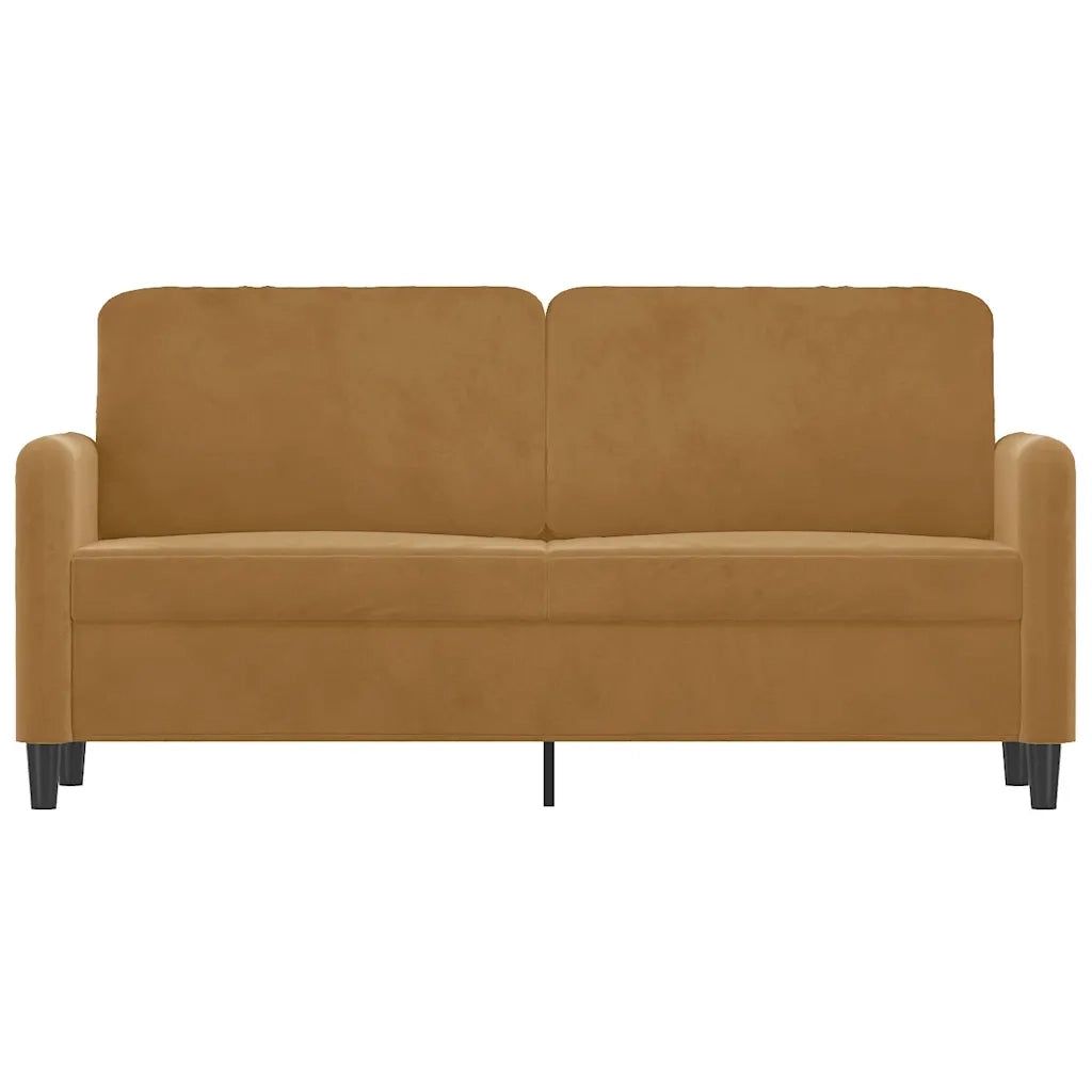 Divano a 2 Posti Marrone 140 cm in Velluto 359449