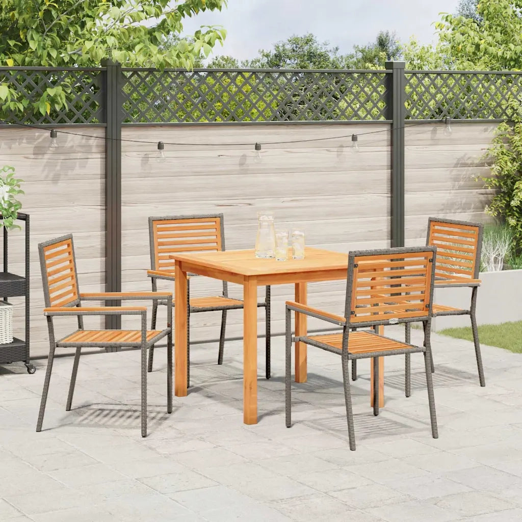 Set da Pranzo per Giardino 5 pcs Grigio
