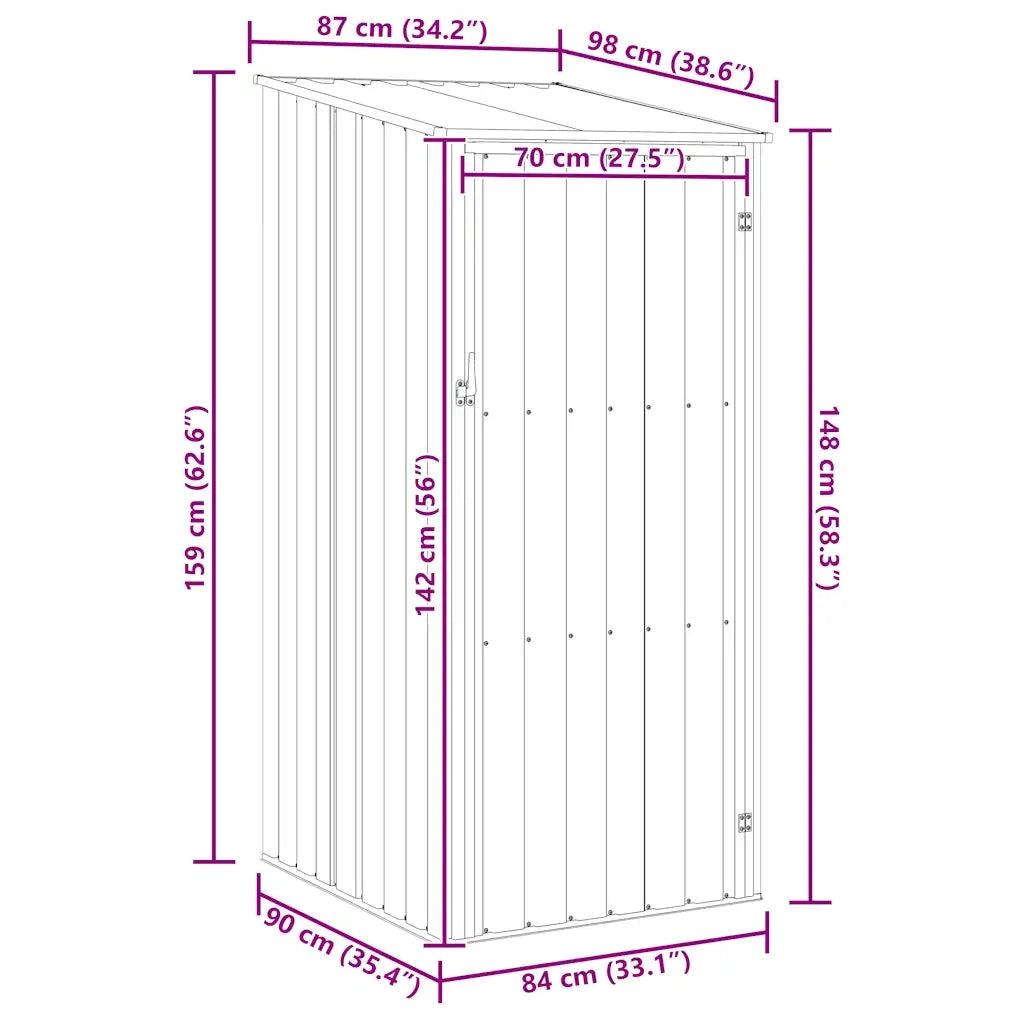 Capanno da Giardino Verde 87x98x159 cm in Acciaio Zincato CFW4930217