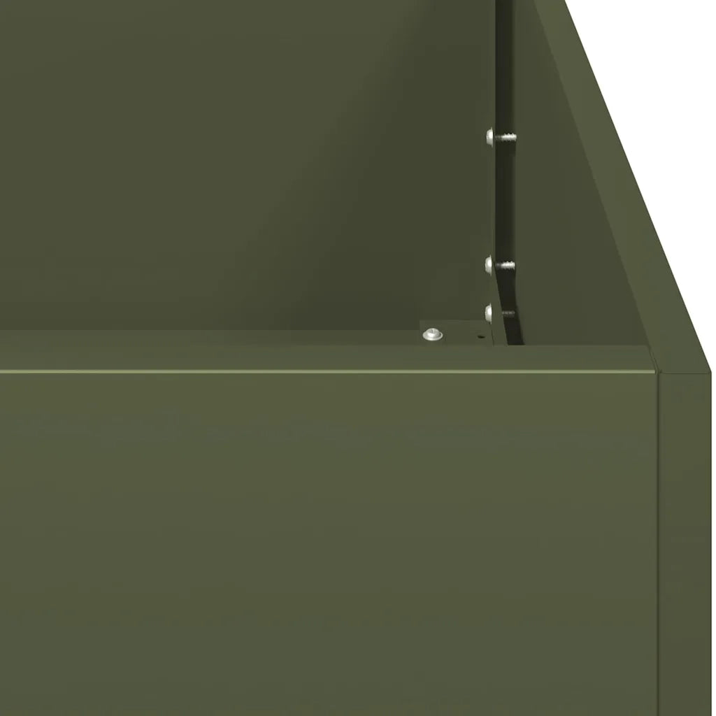 Fioriera Verde Oliva 80x80x40 cm in Acciaio Laminato a Freddo 860741