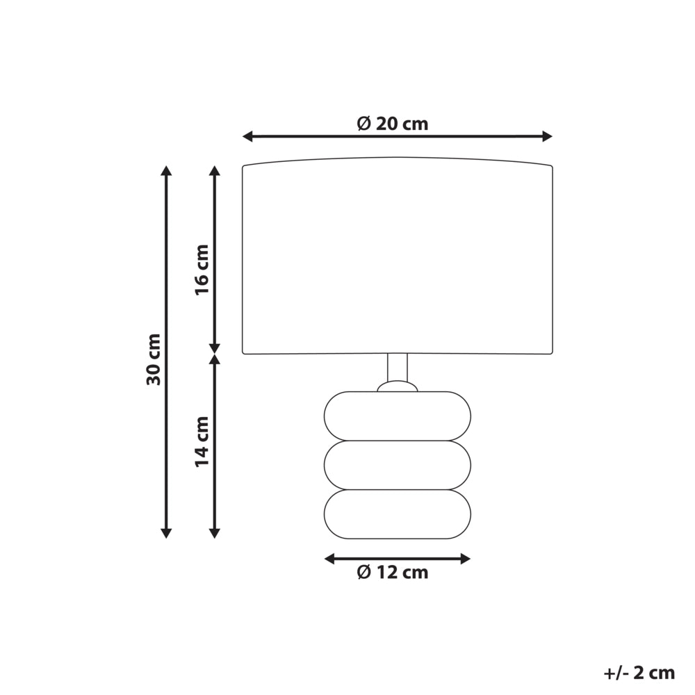 Lampada da tavolo a stelo con paralume in tessuto e base in in metallo marrone chiaro Design moderno Soggiorno