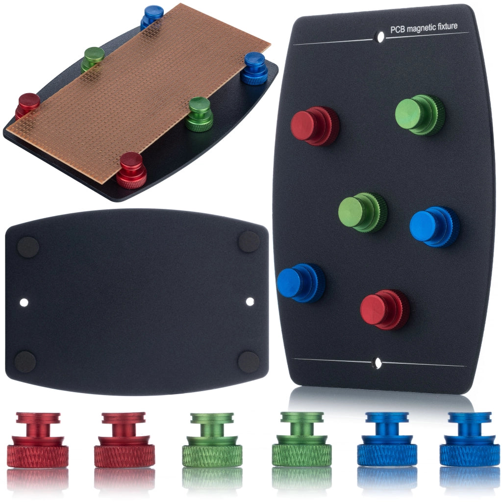 Supporto Magnetico in Metallo per Saldatura PCB – Piastra Magnetica con 6 Magneti Regolabili | Resistente ad Alte