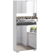 Scarpiera con Specchio e Cassetti ¨C Minimal ¨C Bianco 76x26x178