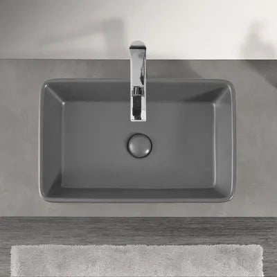 Mensolone bagno 140 cm grigio cemento per lavabo da appoggio Master