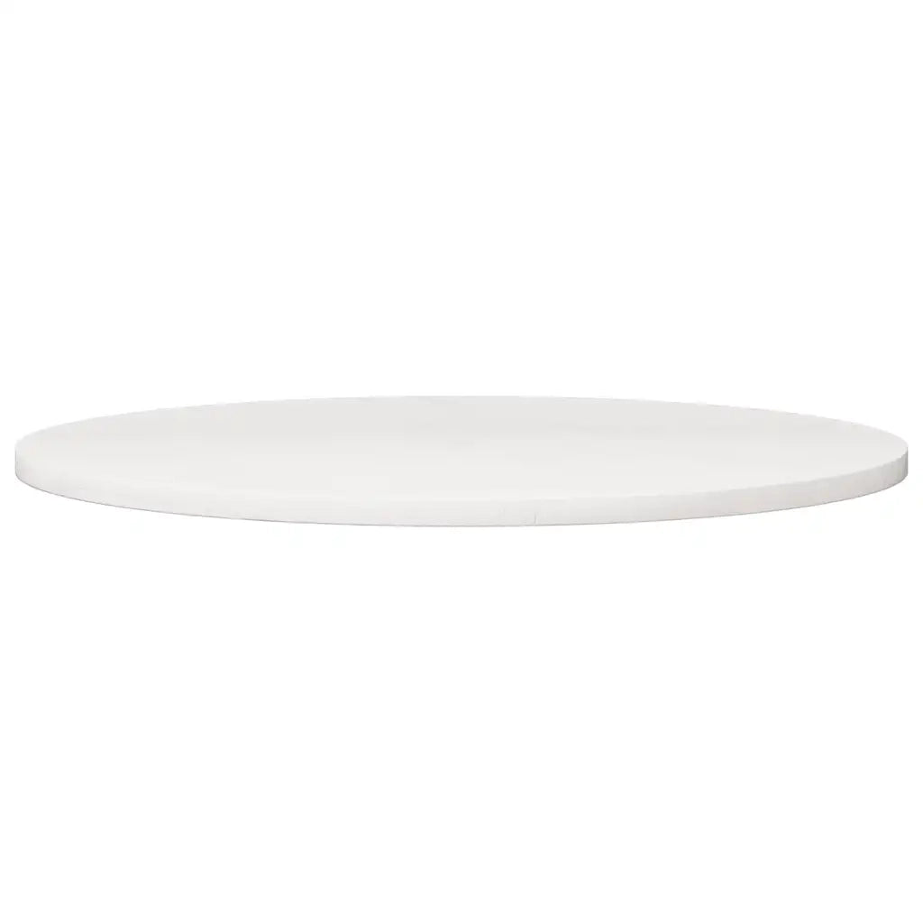 Piano Tavolo Bianco Ø80x2,5 cm in Legno Massello di Pino 813656