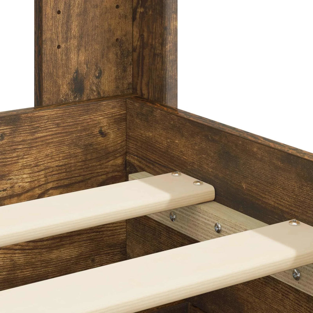 Struttura del letto con stoccaggio e testata Rovere Fumo 3414435