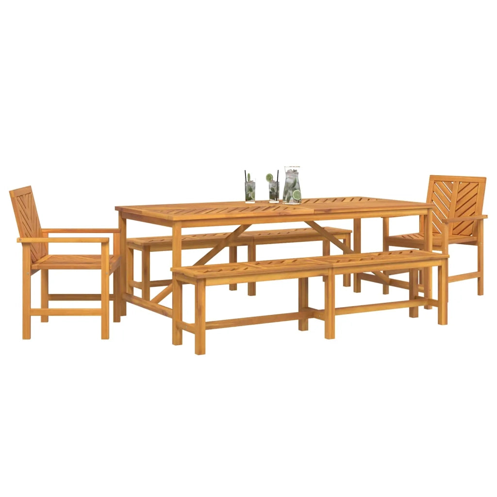Set da Pranzo per Giardino 5 pcs Marrone 3154118