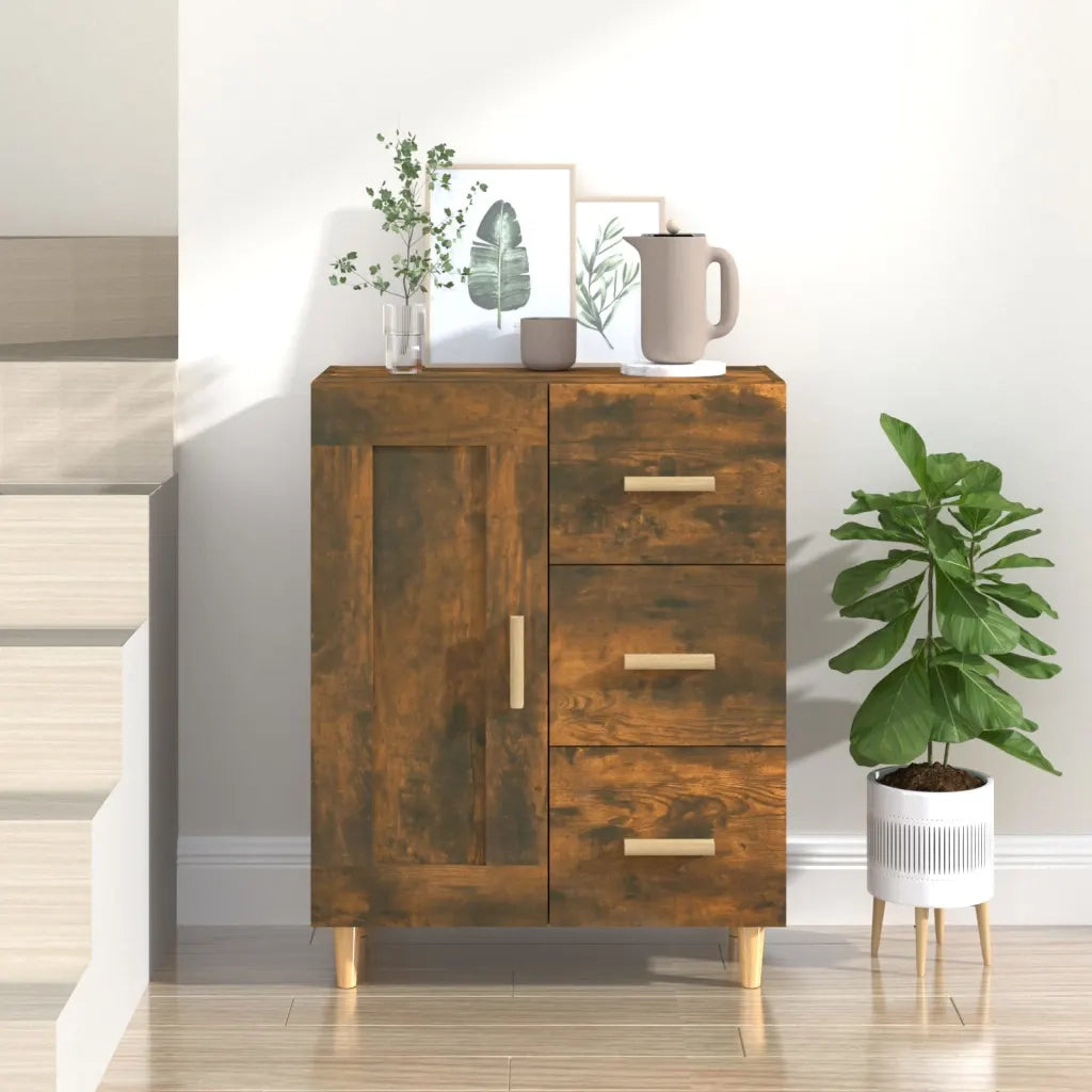 Credenza-Buffet-Armadio da cucina Rovere Fumo 69,5x34x90 cm in Legno Multistrato 326482