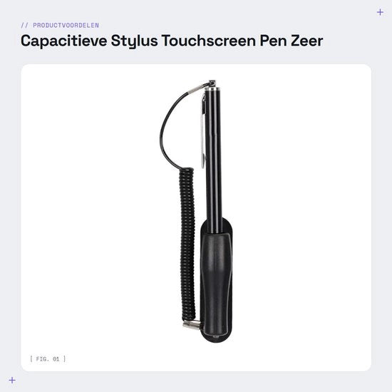Penna Stylus Alta Sensibilità - Penna per Touchscreen Capacitivo - Penna Stylus Universale - Materiale Metallico - Nero - Progettazione Compatta