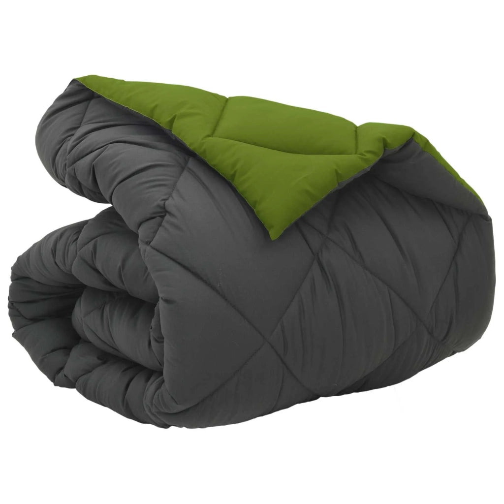 Piumone | Duvet Invernale Verde e Antracite 135 x 200 cm Microfibra