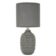 Lampada da Tavolo VKH94, Grigio, Ceramica, 15x15x30,5 cm